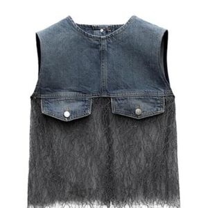 Zara Lace Trim Sleeveless Top